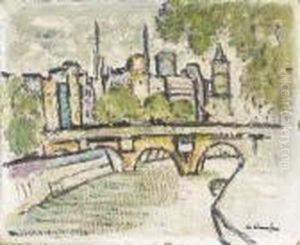 On The Seine, Paris by George Leslie Hunter
