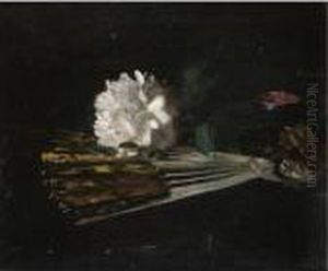 Still Life With A Fan And A Carnation by George Leslie Hunter