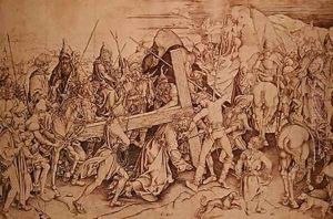 Christ carrying his cross by Israhel van, the Younger Meckenem