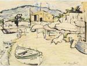 Au Bord De La Mer, France by George Leslie Hunter