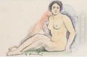 A Seated Female Nude by George Leslie Hunter