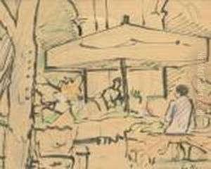 French Street Scene by George Leslie Hunter