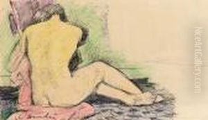 Female Nude Seen From Behind by George Leslie Hunter