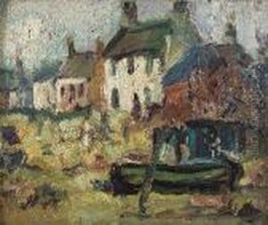 Fife Fishing Village by George Leslie Hunter