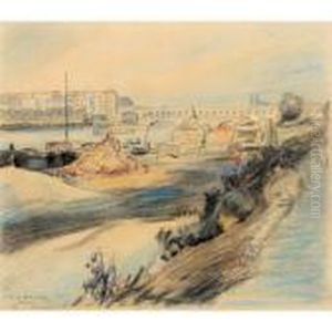 A Bridge Over The Seine, Paris by George Leslie Hunter