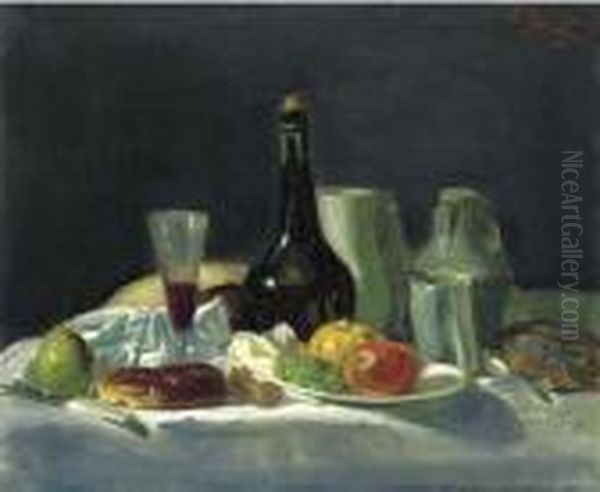 Still Life With Bottles And Fruit - view 1