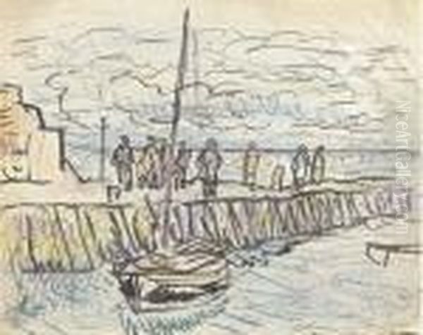 Largo Harbour With Figures - view 1