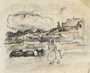Mother And Child On The Shore