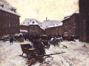 Winter Townscape by Pius Ferdinand Messerschmitt