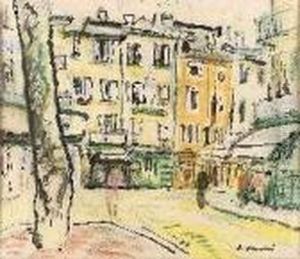Street Scene, Antibes by George Leslie Hunter