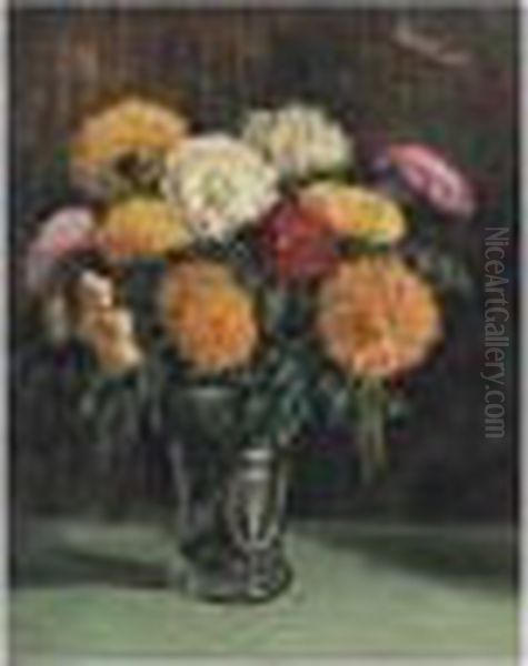 Still Life Of Chrysanthemums - view 1