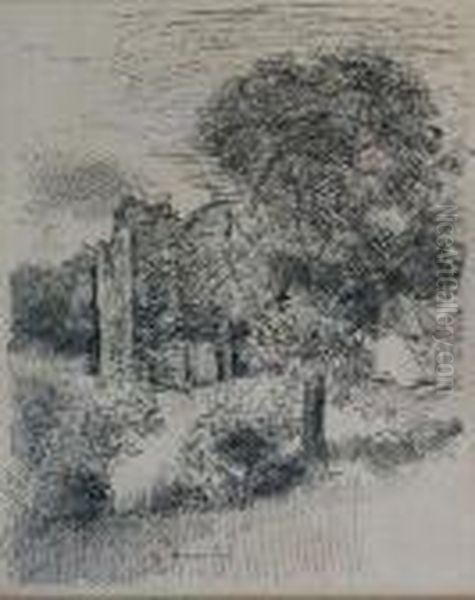 Tree Study With Ruin - view 1