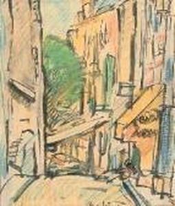 Street In Provence by George Leslie Hunter