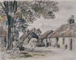 Farm Cottages, Fife by George Leslie Hunter