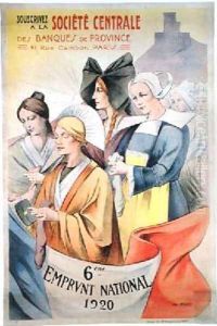 Poster advertising the Sixth National Loan 1920 by Abel Mignon