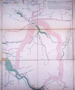 Map representing the approximate tonnage of wines and spirits in circulation in France in 1857 by water and by railway 1860 Map representing the approximate tonnage of wines and spirits in circulation in France in 1857 by water and by railway 1860