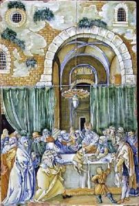 Panel depicting The Rejection of Joachims Offering by Ferruccio Mengaroni
