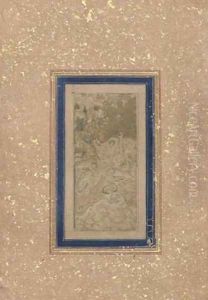Majnun in the Wilderness from Northern India by Miskin