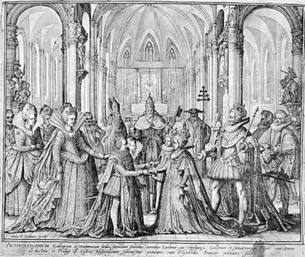 The Double Marriage in 1615 of Louis XIII 1601-43 to Anne of Austria 1601-66 and Philip of Austria 1605-65 future Philip IV of Spain to Elizabeth of France 1602-44 - view 1