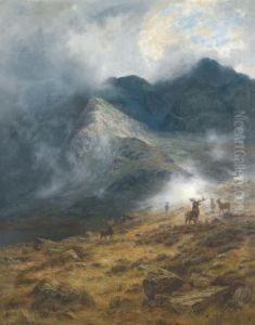 After The Shower - A Highland Brae by Louis Bosworth Hurt