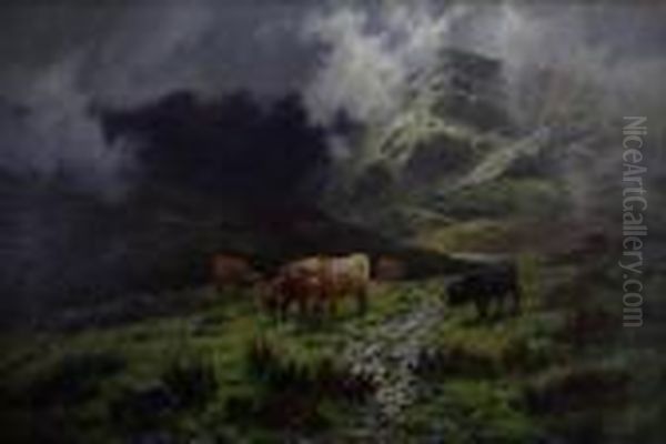 Highland Cattle In A Mountainous Landscape - view 1