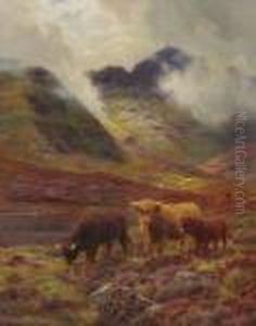 Highland Cattle Grazing by Louis Bosworth Hurt