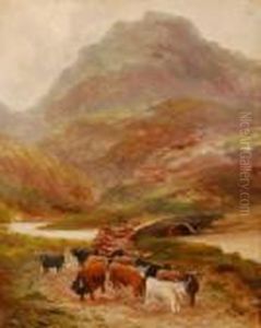 Cattle By A Highland River Cattle By A Highland River