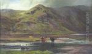 Ben Lea, Isle Of Skye From The Head Of Loch Sligachan, Low Tide by Louis Bosworth Hurt