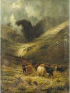 A Gleam Thro' The Rain, A Ross-shire Glen by Louis Bosworth Hurt