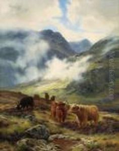 Highland Cattle Grazing by Louis Bosworth Hurt