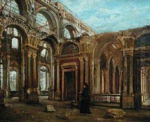 The Tuileries after the Paris Commune 1871 by Alexandre Marre-Lebrett