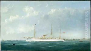 The Troopship Euphrates leaving harbour 1870 by George Mears