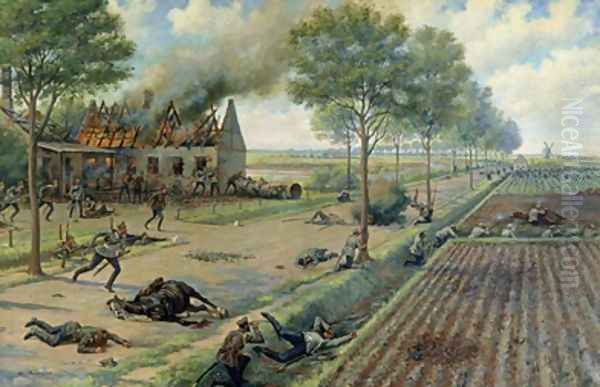 The Russian Cavalry Fighting the Germans in a Village in 1915 1915-16 - view 1