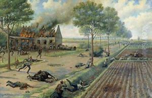 The Russian Cavalry Fighting the Germans in a Village in 1915 1915-16