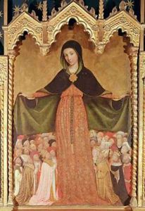 Virgin of the Misericordia detail of the central panel 1422
