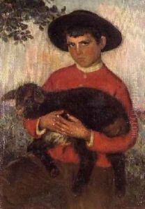 The Goatherd by Eugenio Hermosa Martinez