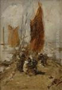 Fishing Harbour by Robert Gemmell Hutchison