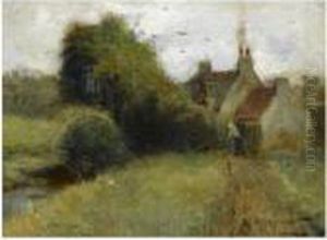Fishing On The River Bank by Robert Gemmell Hutchison