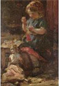 Darning Socks by Robert Gemmell Hutchison