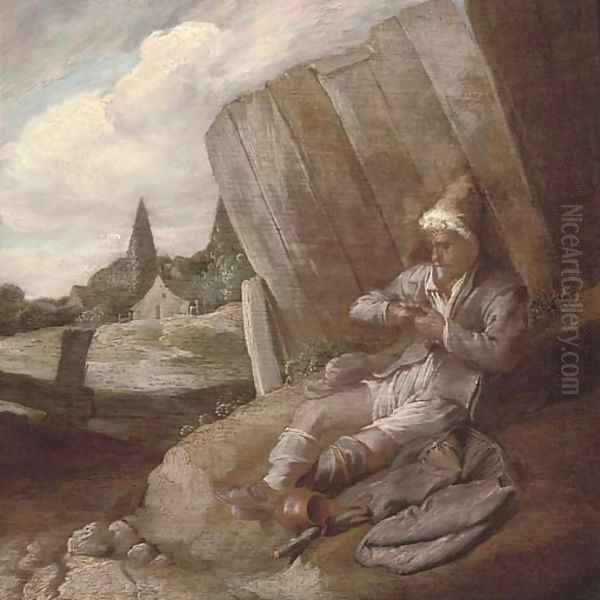 A peasant defleeing himself - view 1