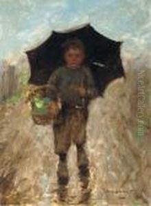 A Boy With An Umbrella