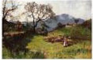 R.s.a., R.s.w. , Carrying Water, Signed, Oil On Canvas, 35 X 53 Cm.; 14 X 21 In by Robert Gemmell Hutchison
