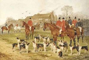 The meet at the Fox Inn, Bransford, Worcester; and On the scent by Sylvester Martin