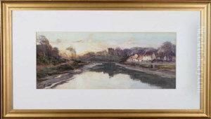 A View On The North Tyne At Evening by Thomas Swift Hutton