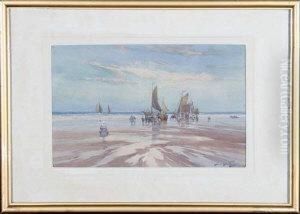 Fishing Boats And Figures On A Beach