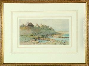 Cullercoats Bay At Low Tide by Thomas Swift Hutton