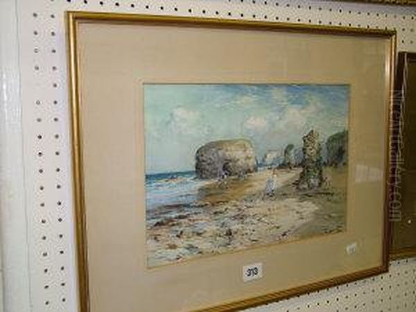 A Beach Scene With Figures At Marsden. - view 1