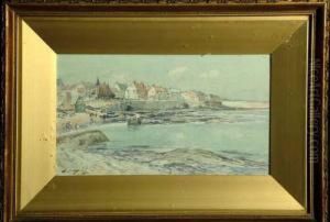 8in. X 14 1/4in. Cullercoats Bay Signed. See Illustration by Thomas Swift Hutton