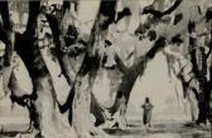 Two Live Oaks by Alfred Heber Hutty