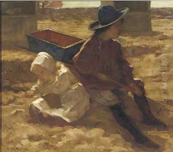 Children playing on the beach - view 1